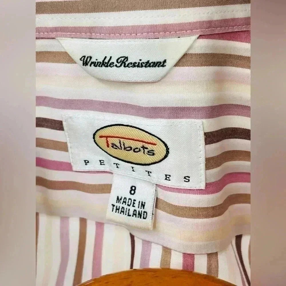 Talbots Vertical Striped Button Down Collared Shi… - image 5